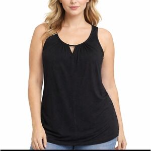 LASCANA Black Keyhole Neck Tank Top Women Casual‎  SZ 12/14